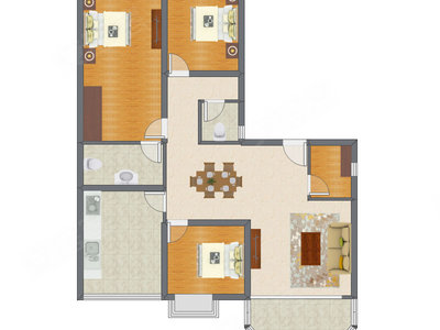 3室2厅 146.43平米