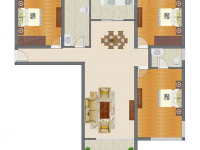 3室2厅 163.50平米
