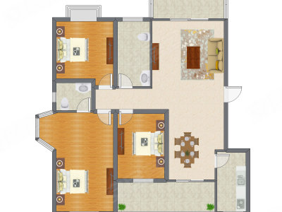 3室2厅 140.50平米