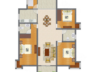 3室2厅 130.80平米