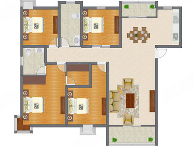 4室2厅 128.89平米