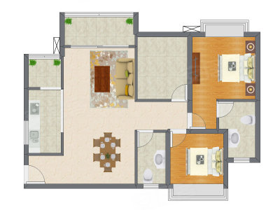 3室2厅 88.50平米