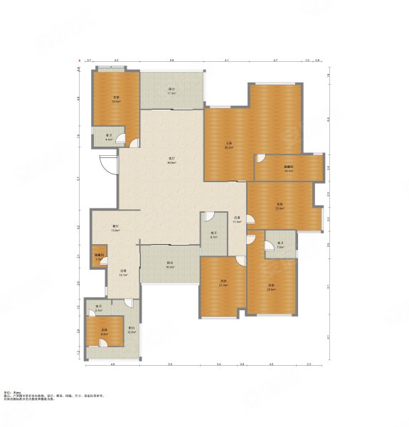 天虹商场龙泉豪苑568平方毛坯6房2厅出售