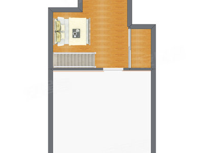 1室0厅 36.48平米户型图