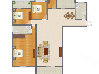 3室2厅 135.41平米