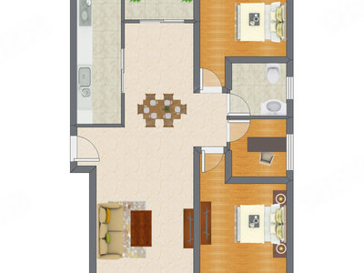 3室2厅 108.55平米