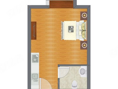 1室1厅 24.70平米
