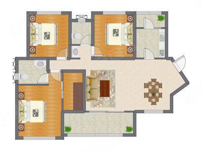 3室2厅 112.79平米户型图