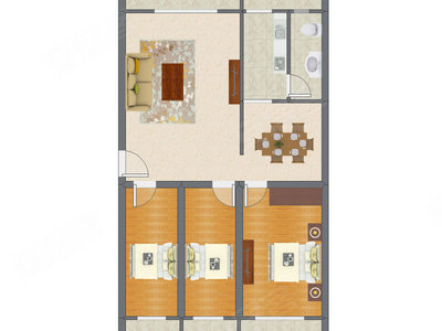 3室2厅 122.20平米