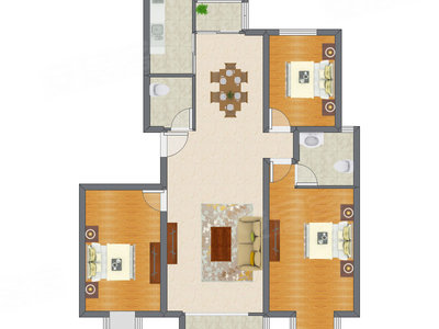3室2厅 141.37平米