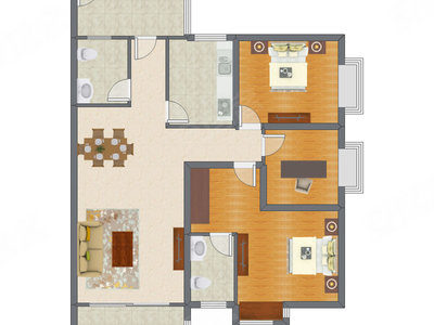 3室2厅 123.18平米