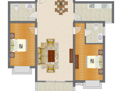 2室2厅 128.03平米