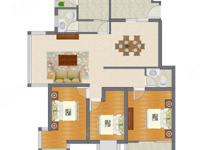 3室2厅 117.55平米户型图