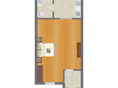 1室1厅 41.34平米