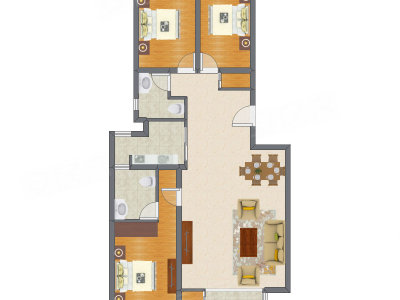 3室1厅 135.69平米