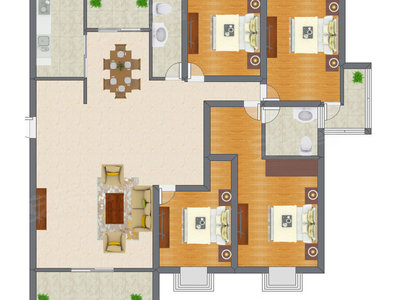 4室1厅 114.95平米