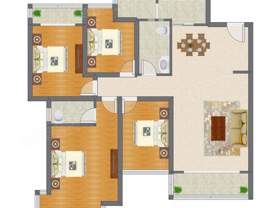 4室2厅 157.69平米