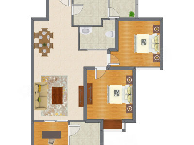 3室2厅 85.19平米户型图