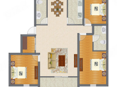 3室2厅 96.76平米