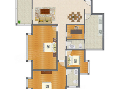 4室2厅 159.29平米户型图