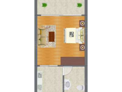 1室1厅 42.40平米