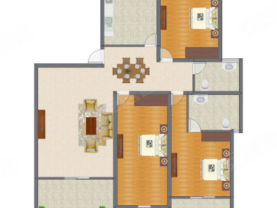 3室2厅 150.45平米