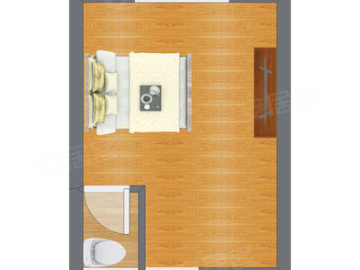 1室1厅 15.60平米户型图