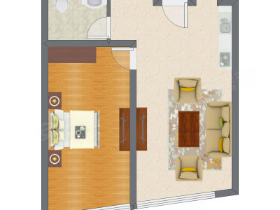 1室1厅 90.00平米户型图