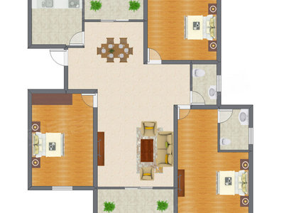 3室1厅 125.26平米