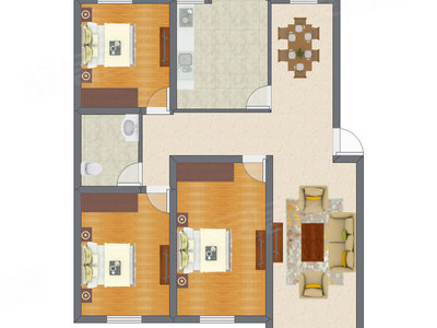 3室2厅 132.12平米