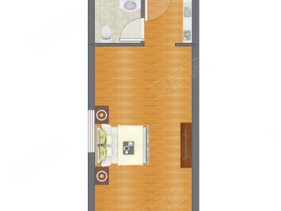 1室0厅 41.64平米户型图