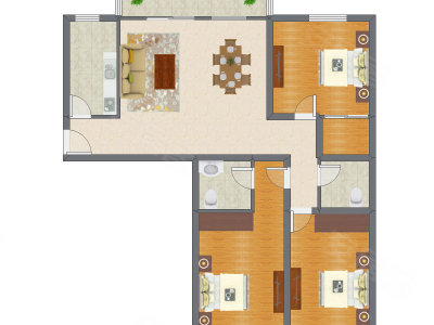 3室1厅 101.73平米