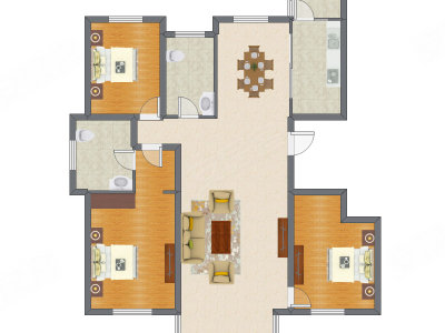 3室2厅 106.23平米