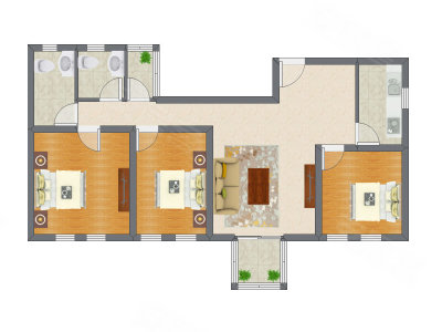 3室1厅 112.20平米