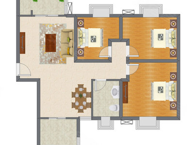 3室2厅 122.62平米