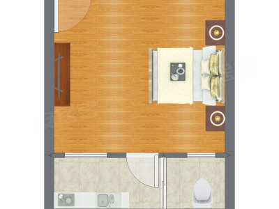 1室0厅 33.55平米