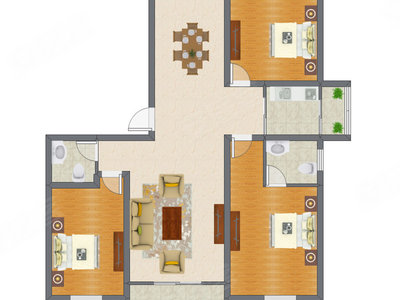 3室2厅 129.92平米
