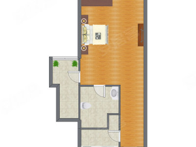 1室0厅 82.19平米户型图