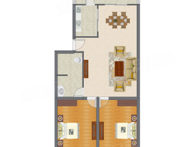 2室2厅 88.83平米