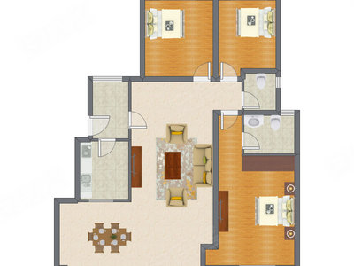 3室2厅 132.10平米