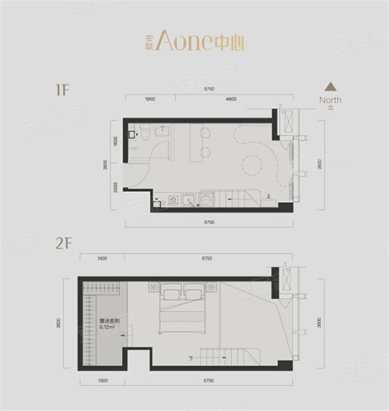 安联Aone中心1室2厅1卫35.86㎡南北45万