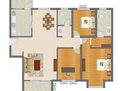 3室2厅 145.05平米