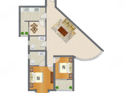 2室2厅 141.59平米
