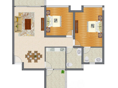 2室2厅 111.78平米