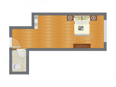 1室0厅 44.28平米户型图