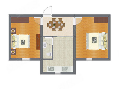2室1厅 42.14平米