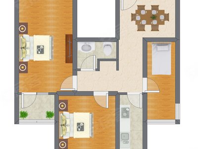 3室1厅 87.95平米