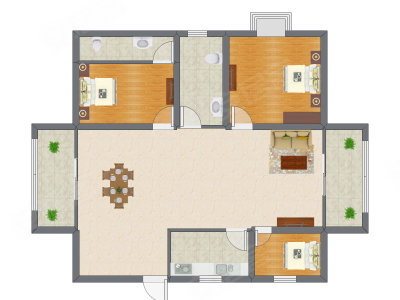 3室2厅 92.04平米