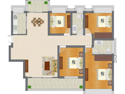 4室2厅 144.80平米