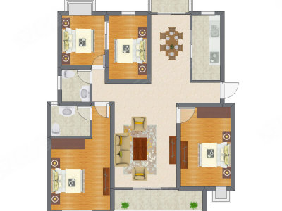 4室2厅 99.87平米